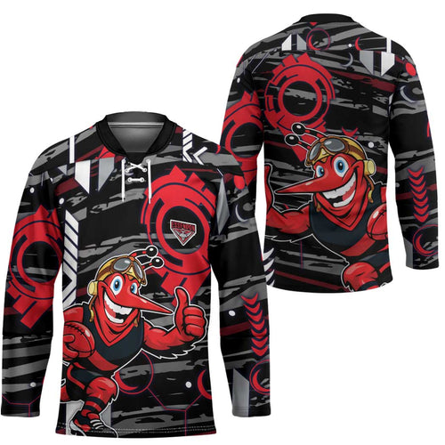 Essendon Football Club Hockey Jersey Mascot Cartoon Football Illustration Style