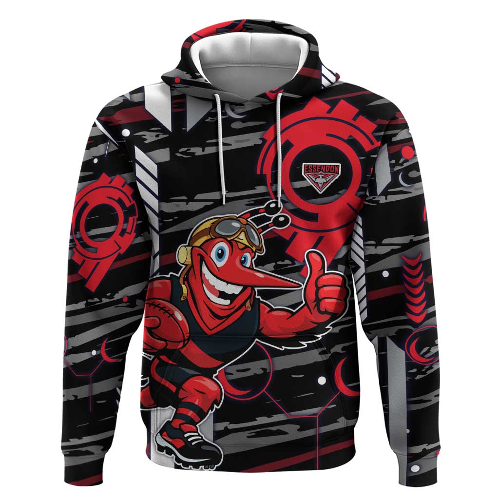 Essendon Football Club Hoodie Mascot Cartoon Football Illustration Style