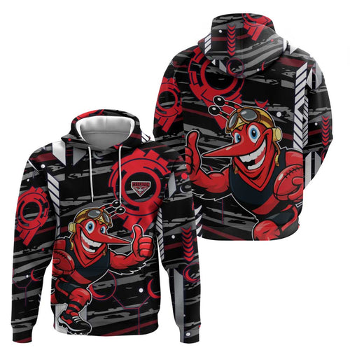 Essendon Football Club Hoodie Mascot Cartoon Football Illustration Style