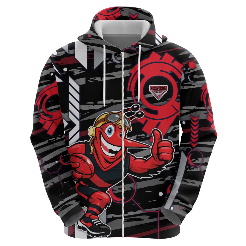 Essendon Football Club Hoodie Mascot Cartoon Football Illustration Style