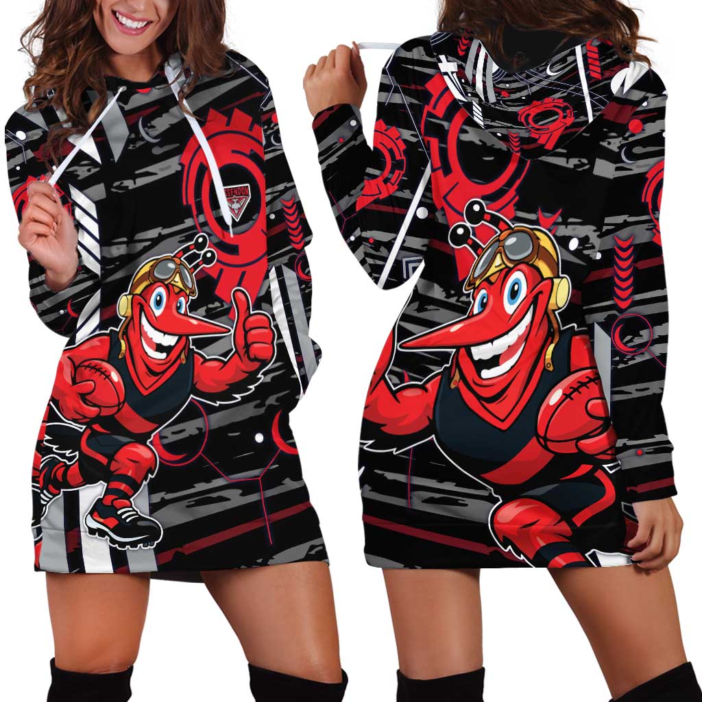 Essendon Football Club Hoodie Dress Mascot Cartoon Football Illustration Style