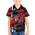 Essendon Football Club Kid Hawaiian Shirt Mascot Cartoon Football Illustration Style