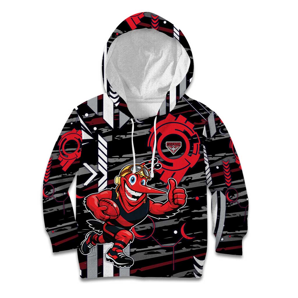 Essendon Football Club Kid Hoodie Mascot Cartoon Football Illustration Style