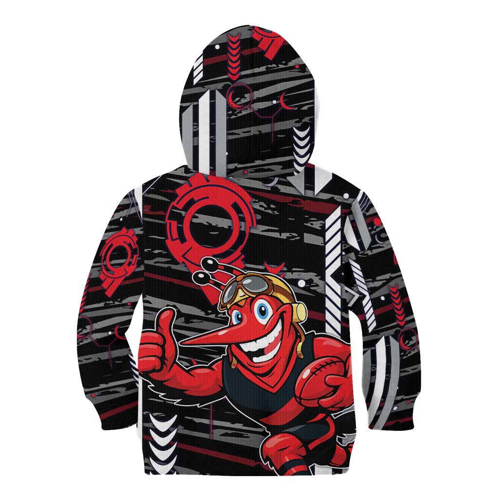 Essendon Football Club Kid Hoodie Mascot Cartoon Football Illustration Style