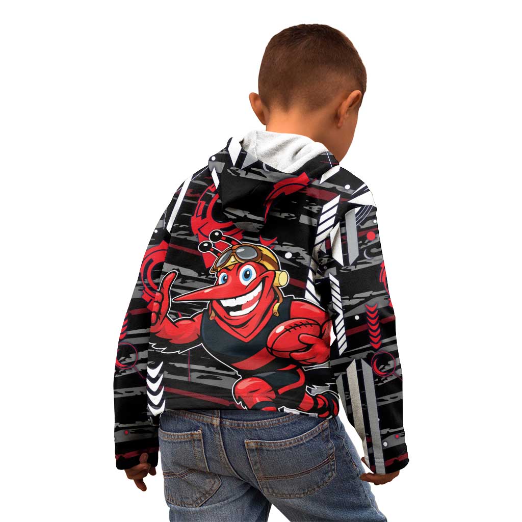 Essendon Football Club Kid Hoodie Mascot Cartoon Football Illustration Style