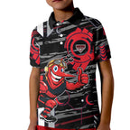 Essendon Football Club Kid Polo Shirt Mascot Cartoon Football Illustration Style