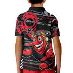 Essendon Football Club Kid Polo Shirt Mascot Cartoon Football Illustration Style
