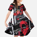 Essendon Football Club Kid Short Sleeve Dress Mascot Cartoon Football Illustration Style