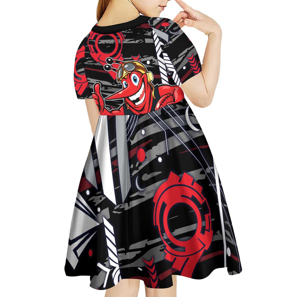 Essendon Football Club Kid Short Sleeve Dress Mascot Cartoon Football Illustration Style