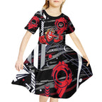 Essendon Football Club Kid Short Sleeve Dress Mascot Cartoon Football Illustration Style