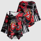 Essendon Football Club Kimono Sleeve Blouse Mascot Cartoon Football Illustration Style