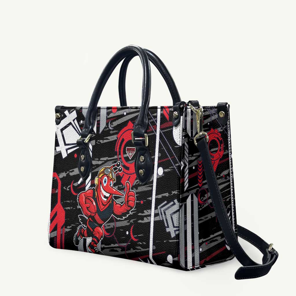 Essendon Football Club Leather Bag Mascot Cartoon Football Illustration Style
