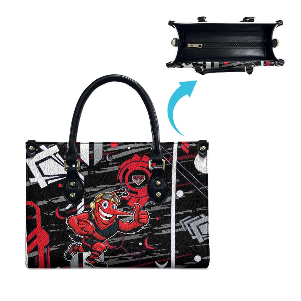 Essendon Football Club Leather Bag Mascot Cartoon Football Illustration Style