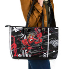 Essendon Football Club Leather Tote Bag Mascot Cartoon Football Illustration Style