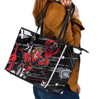 Essendon Football Club Leather Tote Bag Mascot Cartoon Football Illustration Style