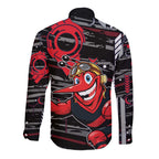 Essendon Football Club Long Sleeve Button Shirt Mascot Cartoon Football Illustration Style