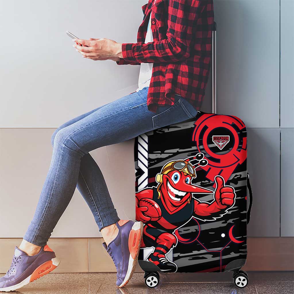 Essendon Football Club Luggage Cover Mascot Cartoon Football Illustration Style