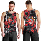 Essendon Football Club Men Tank Top Mascot Cartoon Football Illustration Style