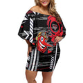 Essendon Football Club Off Shoulder Short Dress Mascot Cartoon Football Illustration Style