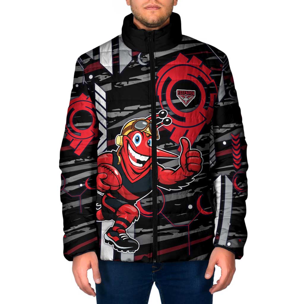 Essendon Football Club Padded Jacket Mascot Cartoon Football Illustration Style