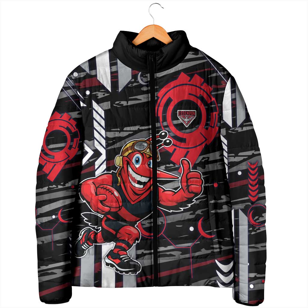 Essendon Football Club Padded Jacket Mascot Cartoon Football Illustration Style