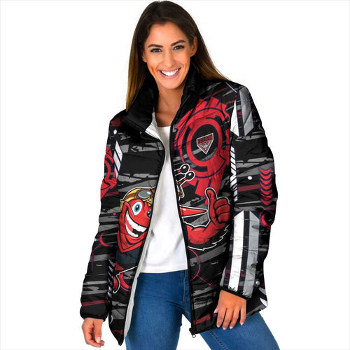 Essendon Football Club Padded Jacket Mascot Cartoon Football Illustration Style