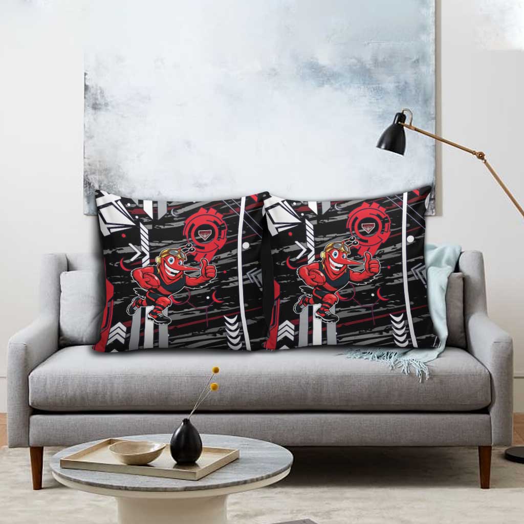 Essendon Football Club Pillow Cover Mascot Cartoon Football Illustration Style