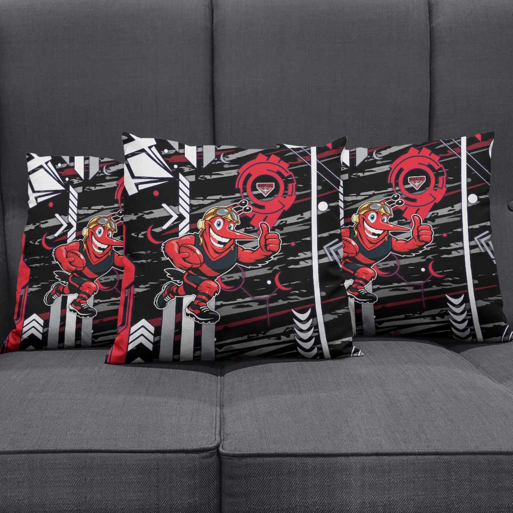 Essendon Football Club Pillow Cover Mascot Cartoon Football Illustration Style