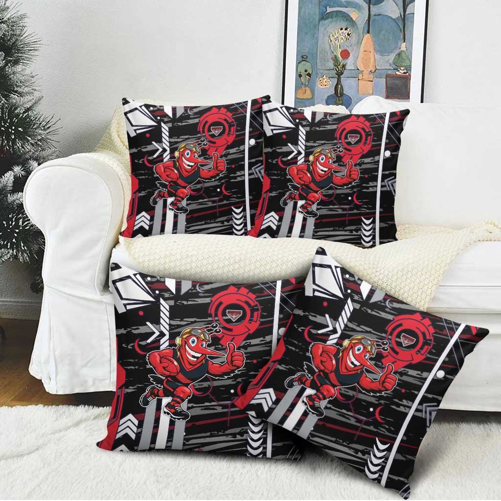 Essendon Football Club Pillow Cover Mascot Cartoon Football Illustration Style