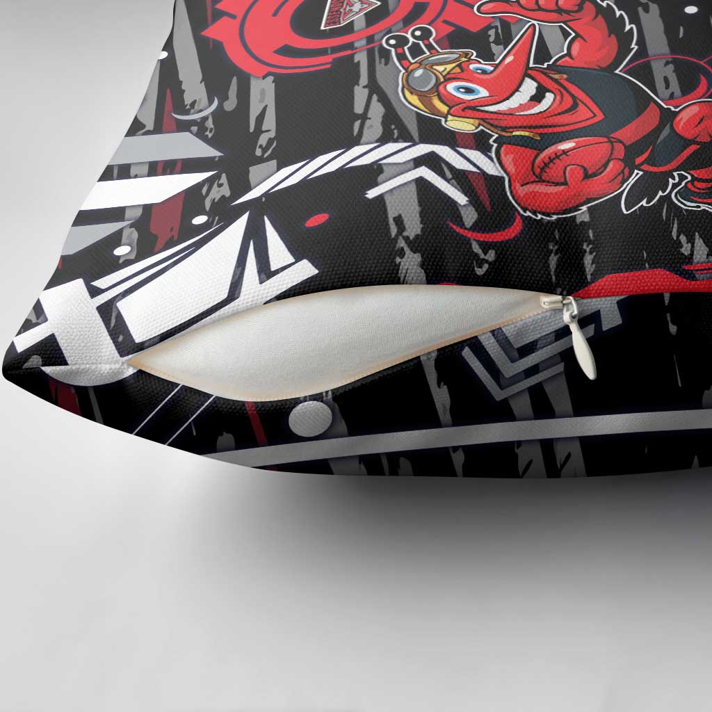 Essendon Football Club Pillow Cover Mascot Cartoon Football Illustration Style