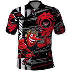 Essendon Football Club Polo Shirt Mascot Cartoon Football Illustration Style