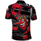 Essendon Football Club Polo Shirt Mascot Cartoon Football Illustration Style
