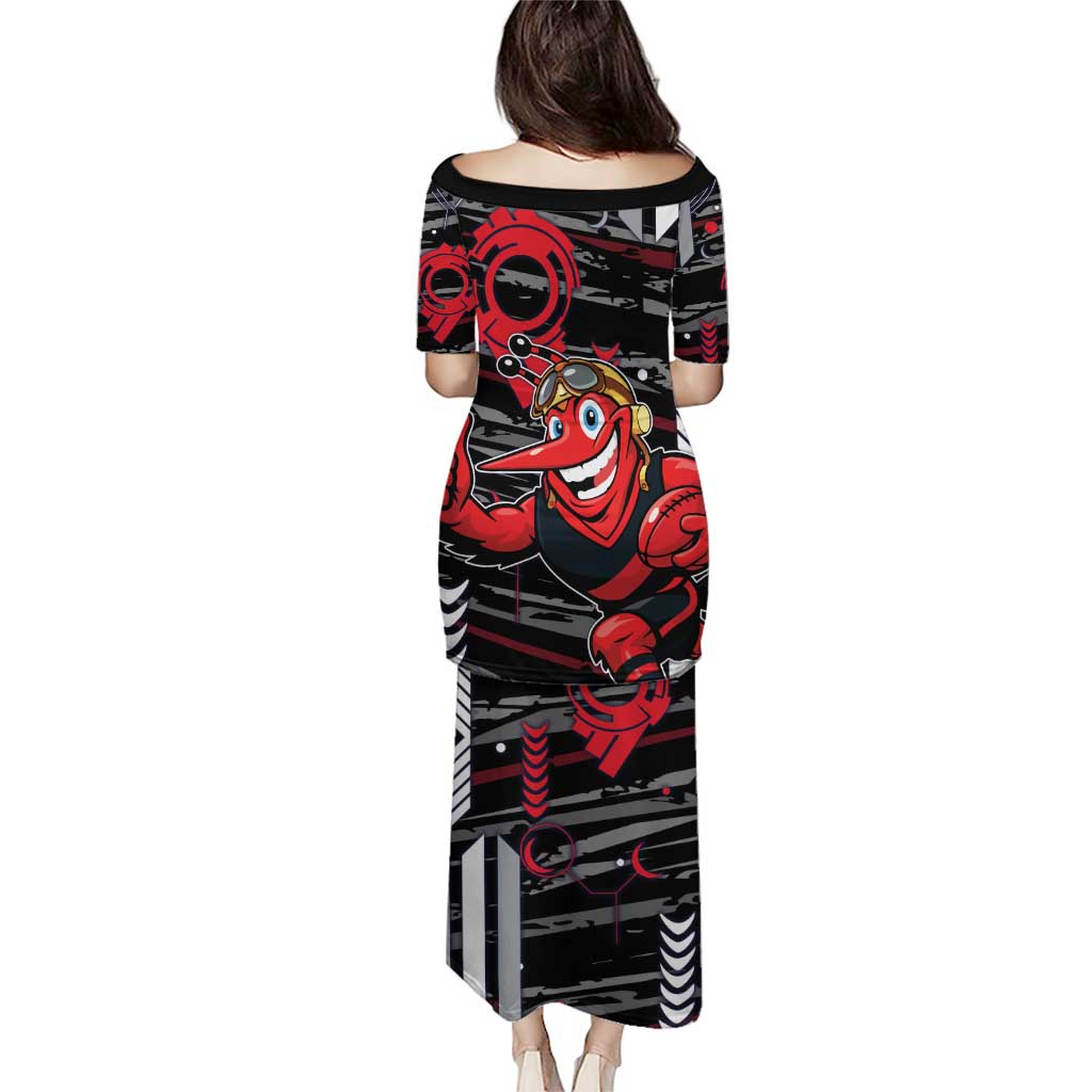 Essendon Football Club Puletasi Mascot Cartoon Football Illustration Style