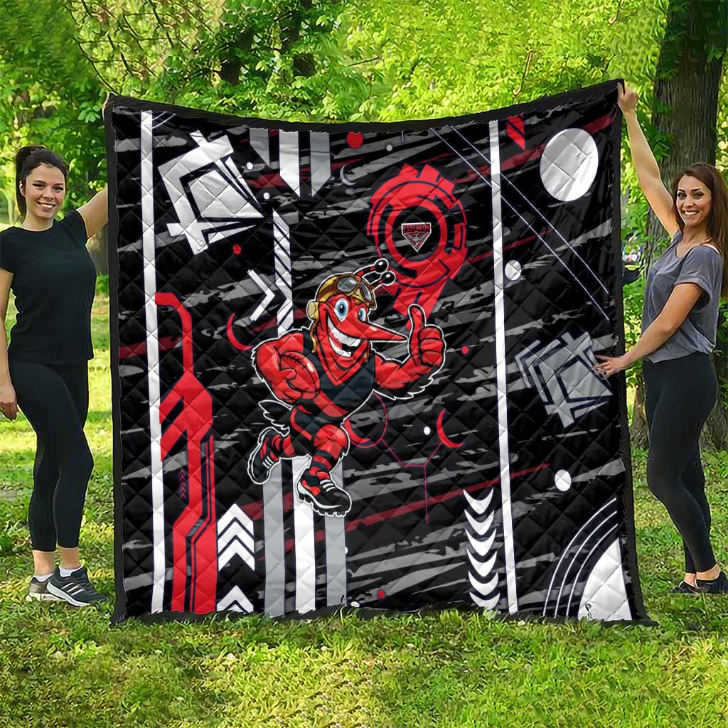 Essendon Football Club Quilt Mascot Cartoon Football Illustration Style