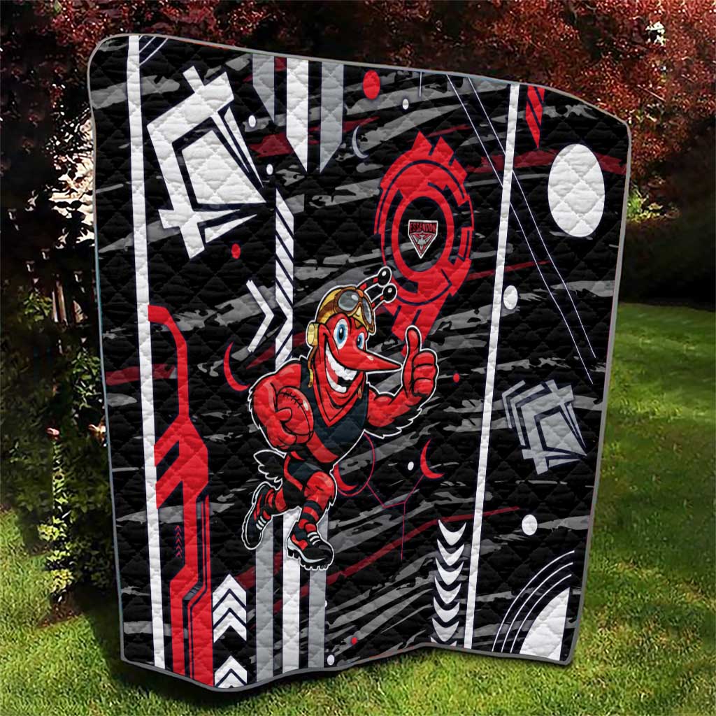 Essendon Football Club Quilt Mascot Cartoon Football Illustration Style