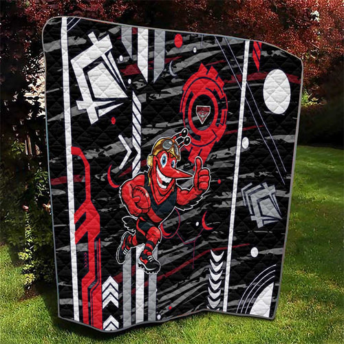Essendon Football Club Quilt Mascot Cartoon Football Illustration Style