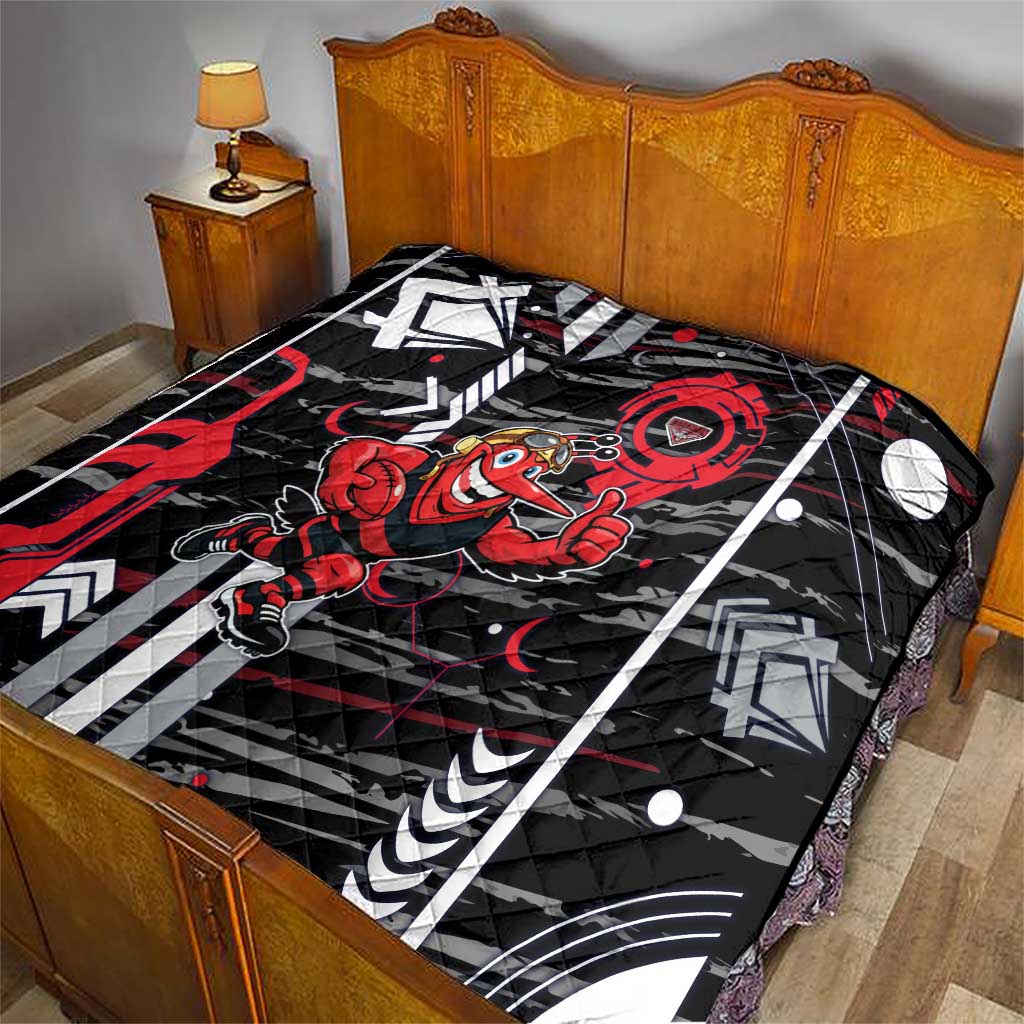Essendon Football Club Quilt Mascot Cartoon Football Illustration Style