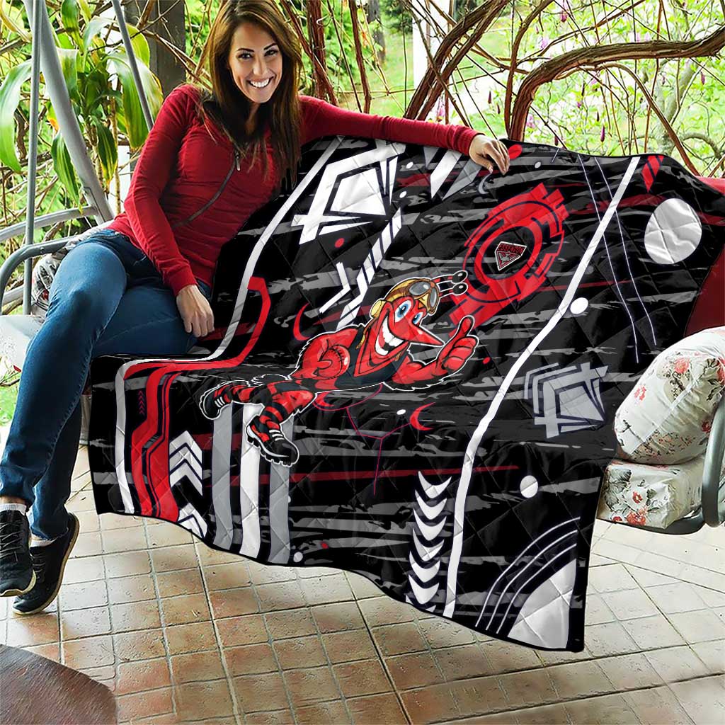 Essendon Football Club Quilt Mascot Cartoon Football Illustration Style