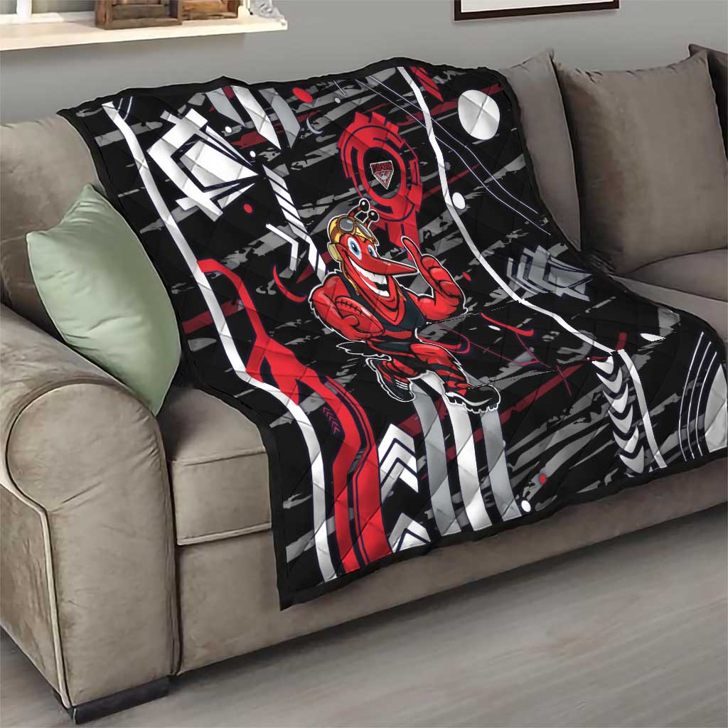 Essendon Football Club Quilt Mascot Cartoon Football Illustration Style