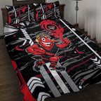 Essendon Football Club Quilt Bed Set Mascot Cartoon Football Illustration Style