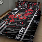Essendon Football Club Quilt Bed Set Mascot Cartoon Football Illustration Style