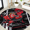 Essendon Football Club Round Carpet Mascot Cartoon Football Illustration Style