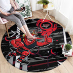 Essendon Football Club Round Carpet Mascot Cartoon Football Illustration Style