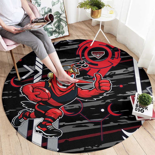Essendon Football Club Round Carpet Mascot Cartoon Football Illustration Style