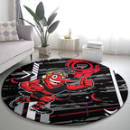 Essendon Football Club Round Carpet Mascot Cartoon Football Illustration Style