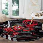 Essendon Football Club Round Carpet Mascot Cartoon Football Illustration Style