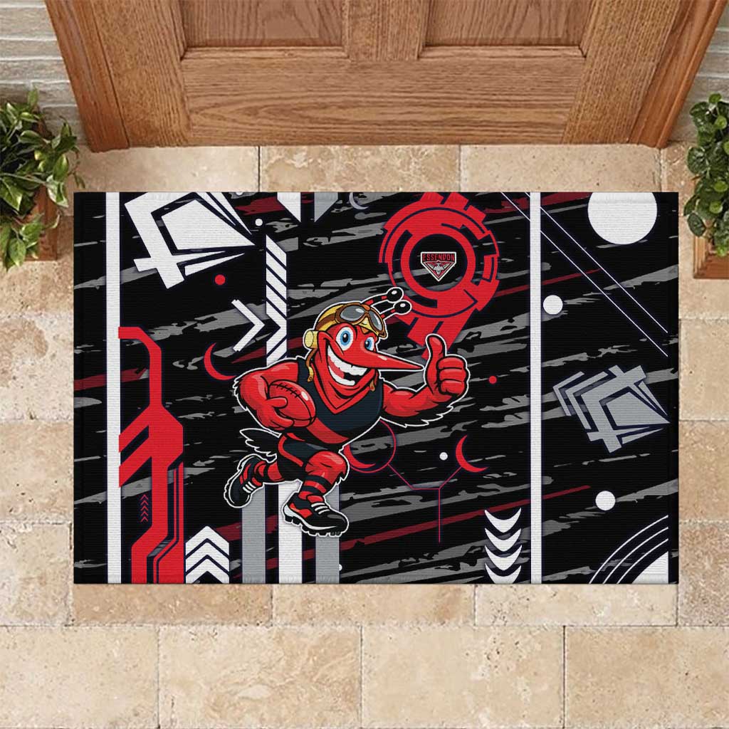 Essendon Football Club Rubber Doormat Mascot Cartoon Football Illustration Style