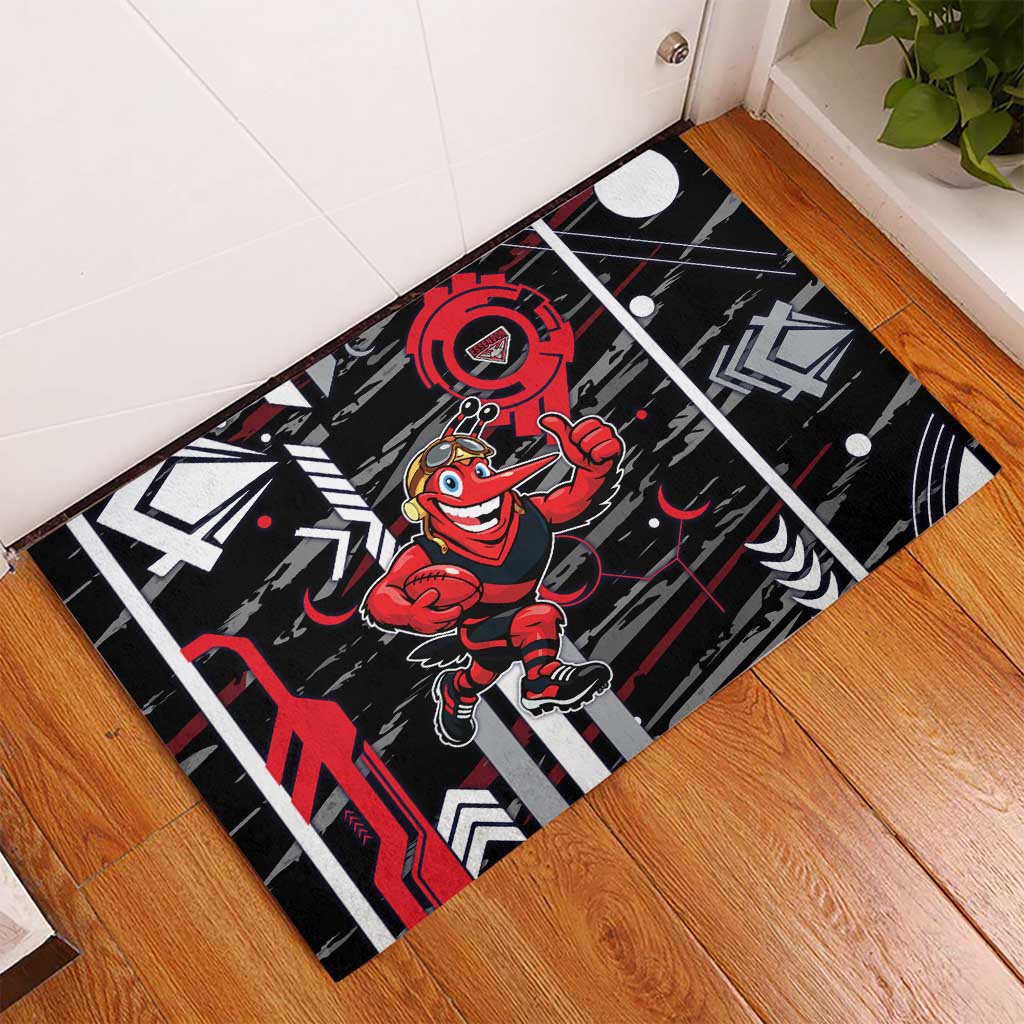Essendon Football Club Rubber Doormat Mascot Cartoon Football Illustration Style