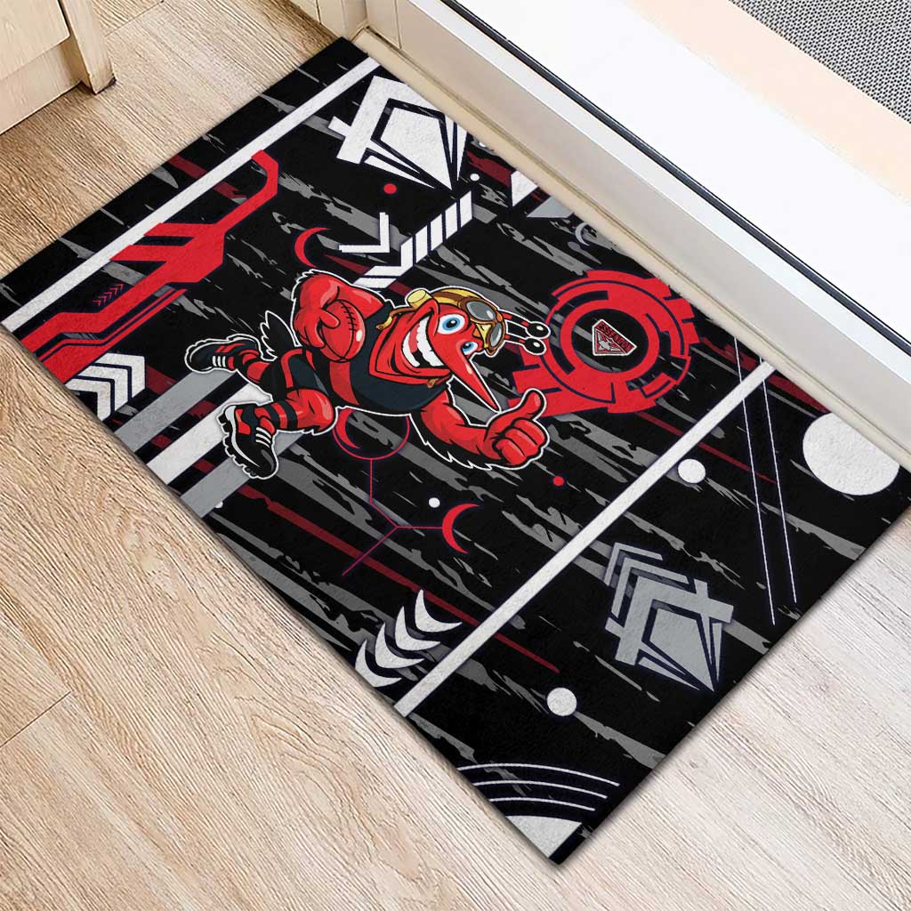 Essendon Football Club Rubber Doormat Mascot Cartoon Football Illustration Style