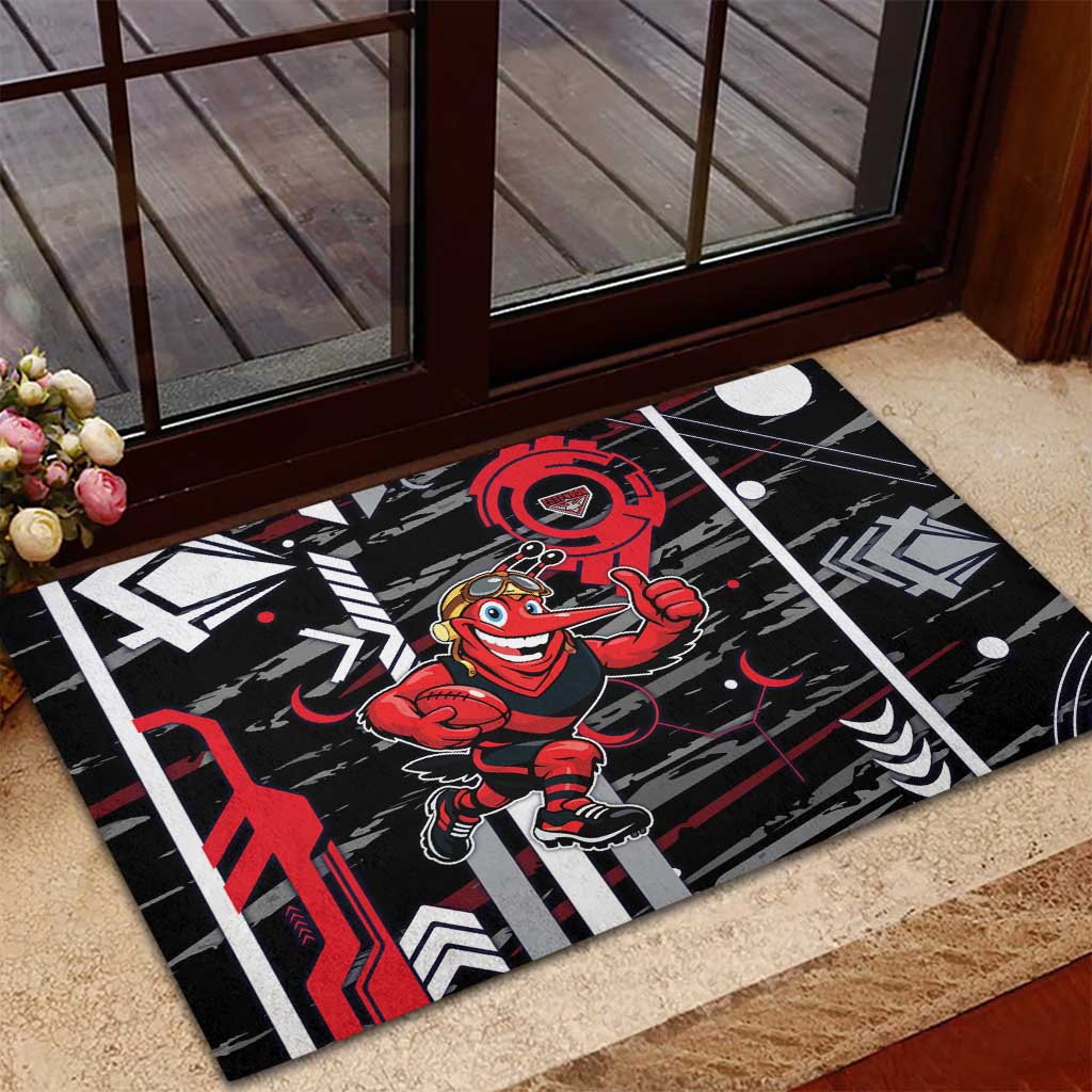 Essendon Football Club Rubber Doormat Mascot Cartoon Football Illustration Style
